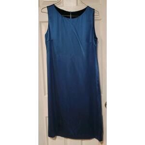 Calvin Klein Collection Blue Silk Dress Sz 12 Made in Italy